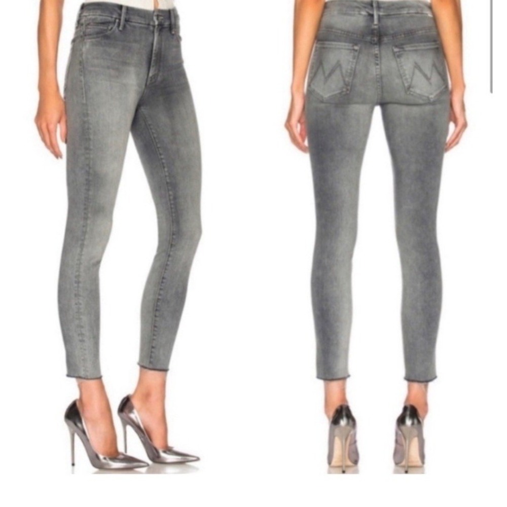 MOTHER Denim Looker Ankle Fray On the Moon Distressed Skinny Jean Size 25